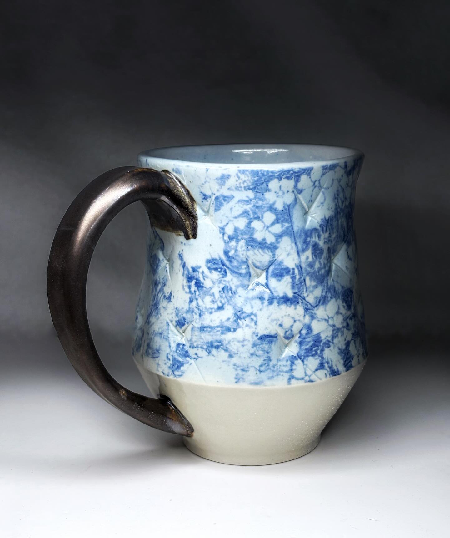 #HandmadePottery #CeramicMugs #BluePottery #TransferwareStyle #PotteryUnboxing