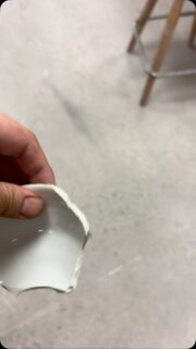 jumped off my shelf. i really love a broken pottery. little check in with the pottery gods. all good here. im happy with my walls.