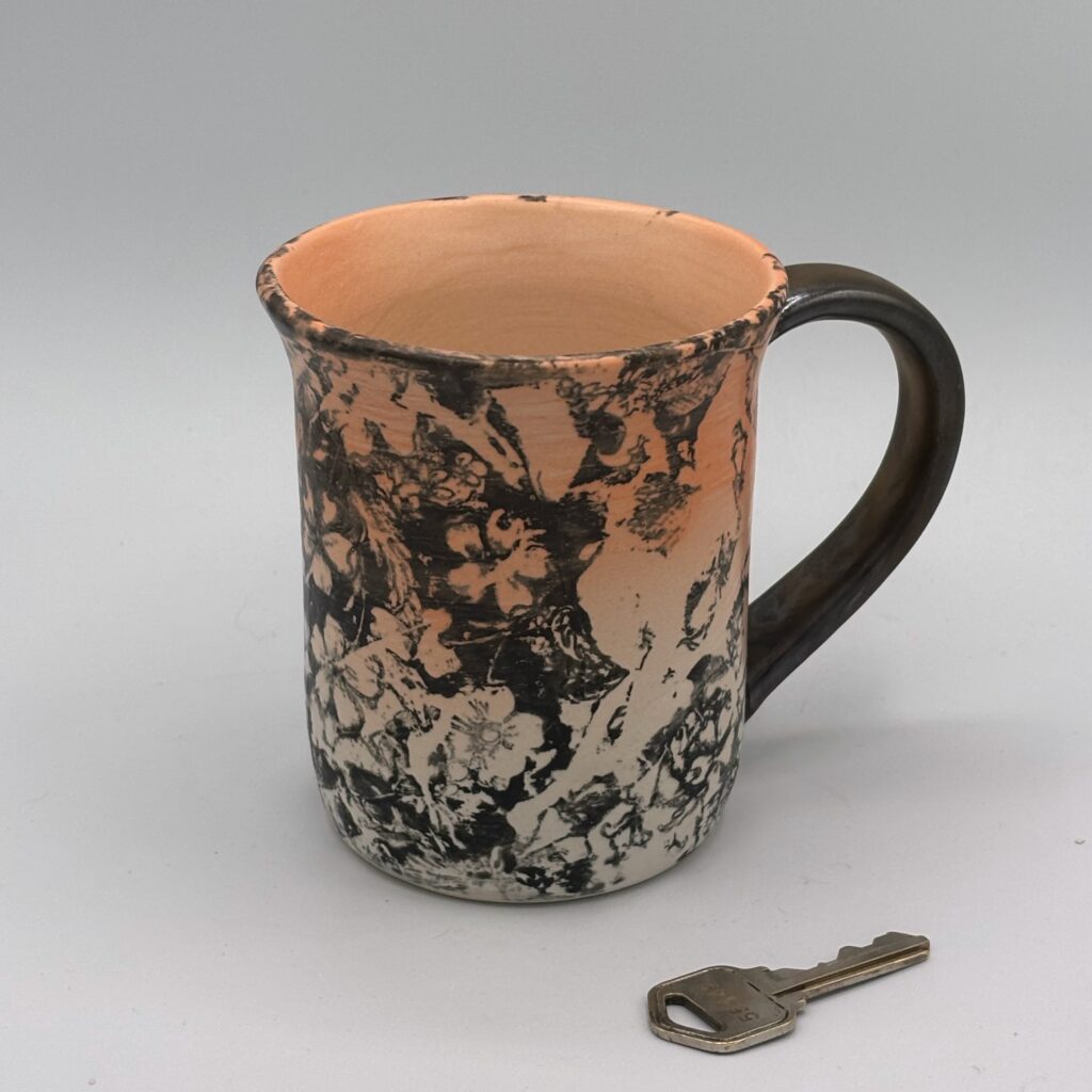 Orange Floral Skull Mug