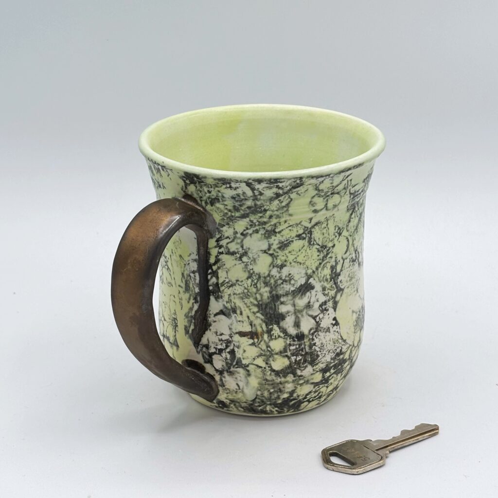 Green Floral Mug